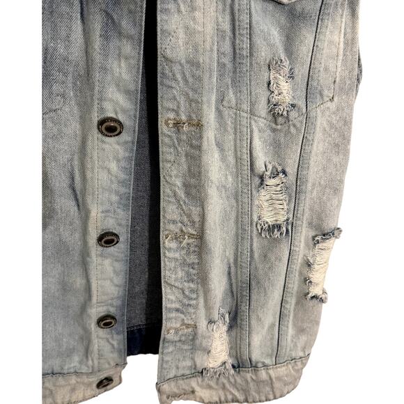 TRILLNATION MENS BLUE DENIM VEST SIZE LARGE - Picture 6 of 10